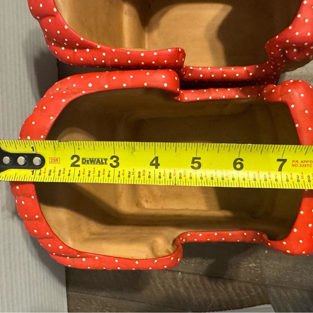 Vintage Kimple Mold Ceramic Sleigh Set - Hand Painted Polka Dot - Picture 11 of 11